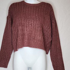 Women's Ribbed Knit Sweater - Rosewood